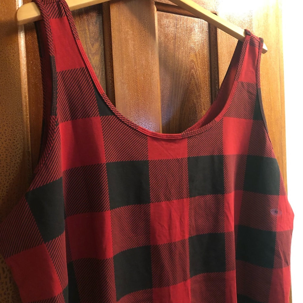 Maurices Red and Black Buffalo Plaid Tank Top